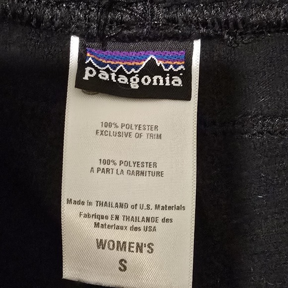 Patagonia Sz Small Plush Fleece Black Pants Cozy Soft Sweat Pants Pajamas - Picture 6 of 9